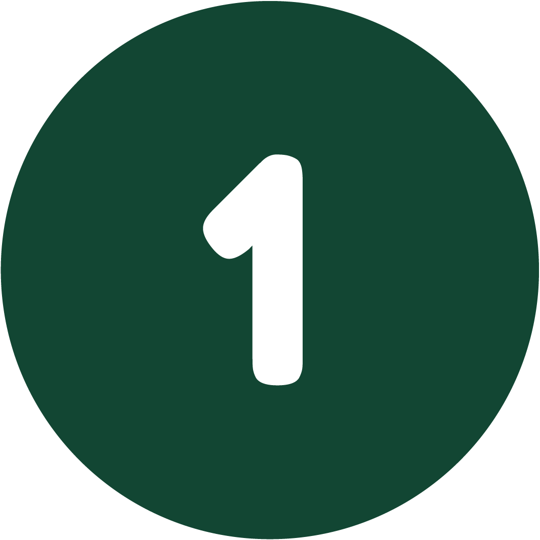 número 1 con el fondo verde