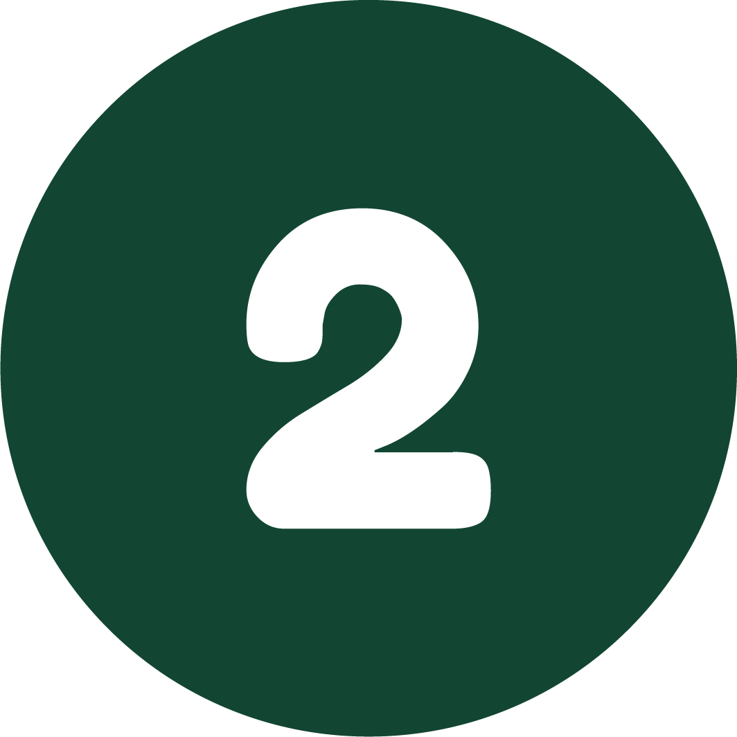 número 2 con fondo verde